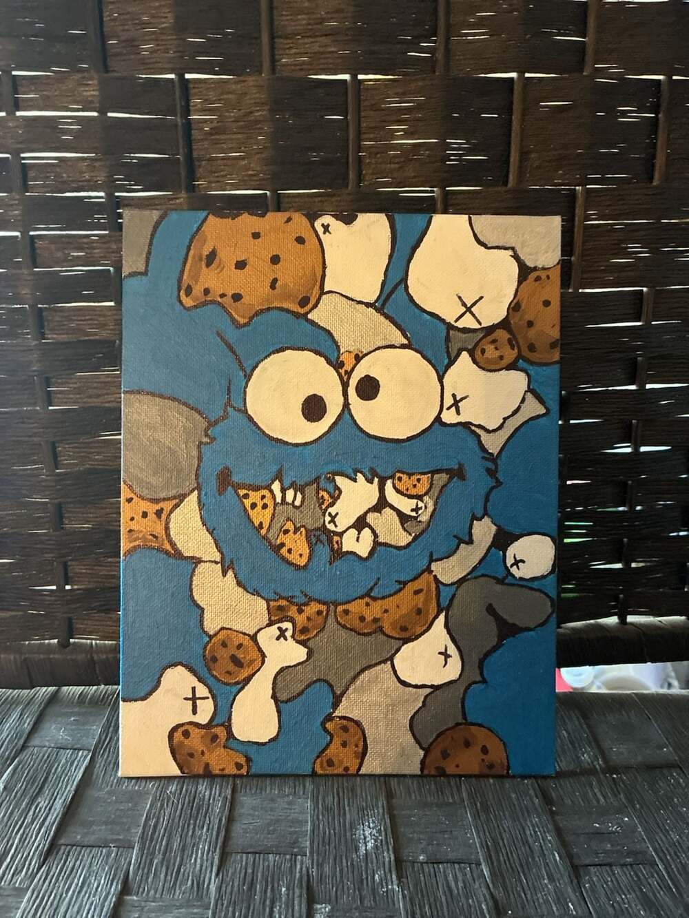 Cookie Monster Original Acrylic Painting on Canvas by Hanna Hernandez
